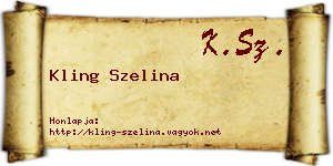 Kling Szelina névjegykártya